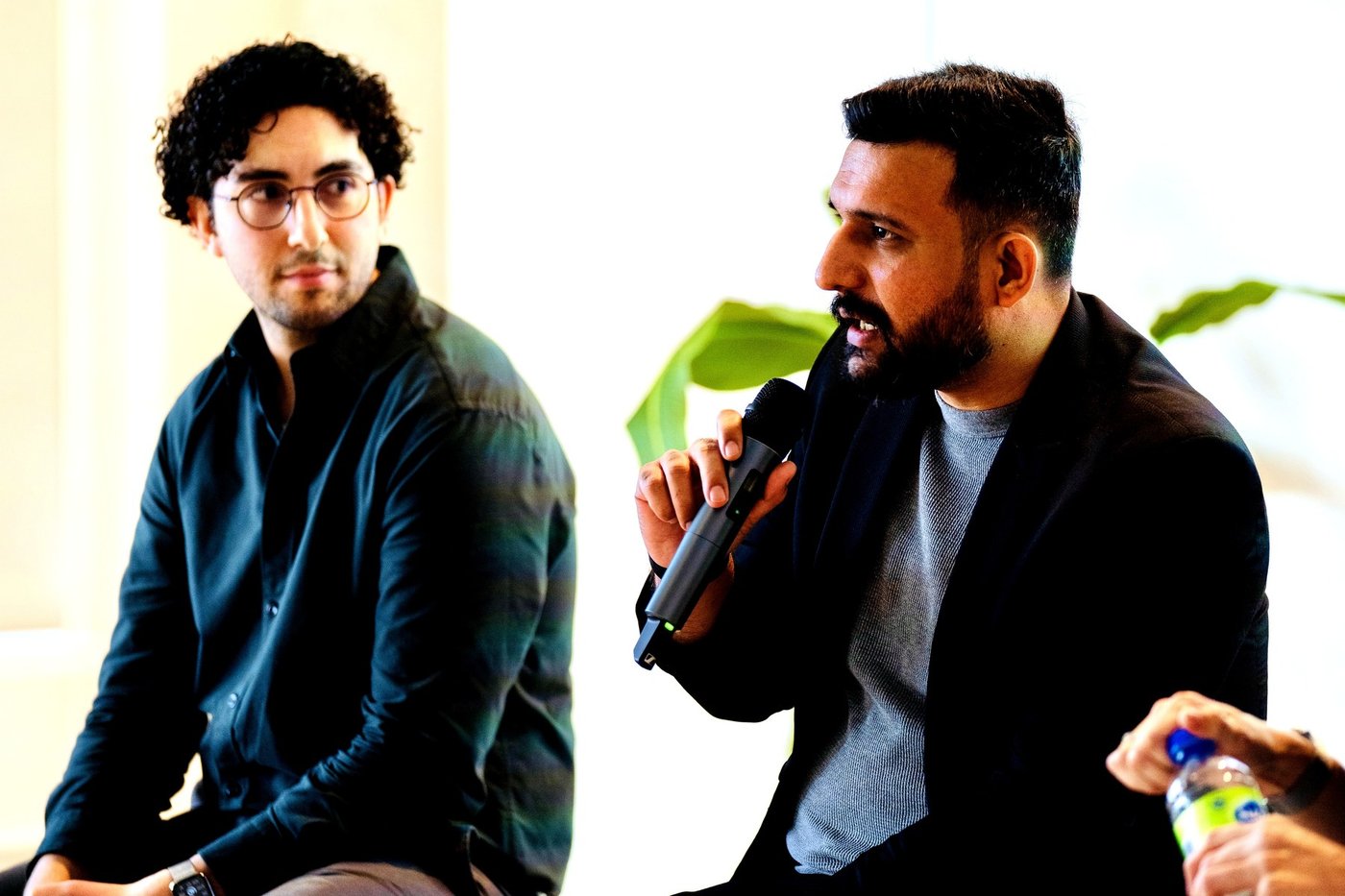 Sahil Sharma speaking on an industry panel about AI and cybersecurity careers